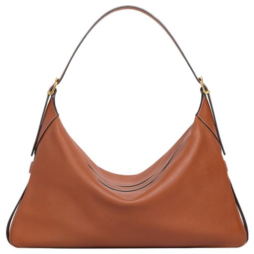 CELINE 소프트 송아지 가죽 숄더백 핸드백 L 여성 브라운