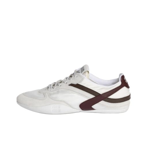 MIU MIU/미우미우 Gymnasium SS25봄여름 스웨이드 라이프 스니커즈 베이지 5E428E_71L_F0X97_F_A005