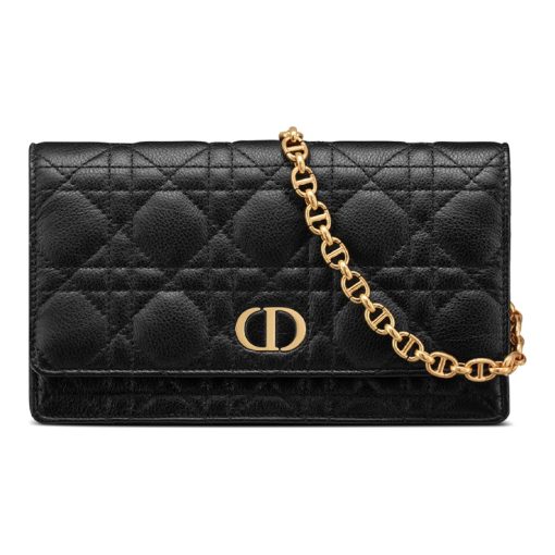 DIOR 카로 소프트 소가죽 패니 팩, 클러치, 어깨 크로스백 여성 블랙
